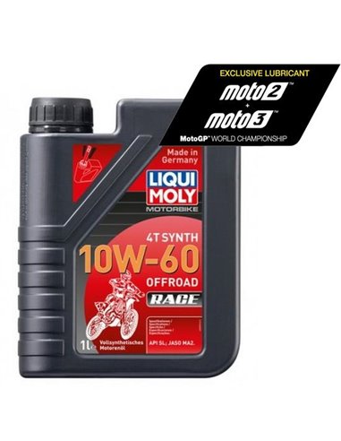 1L bottle Liqui Moly 100% synthetic 4T Synth 10W-60 Off road Race 3053