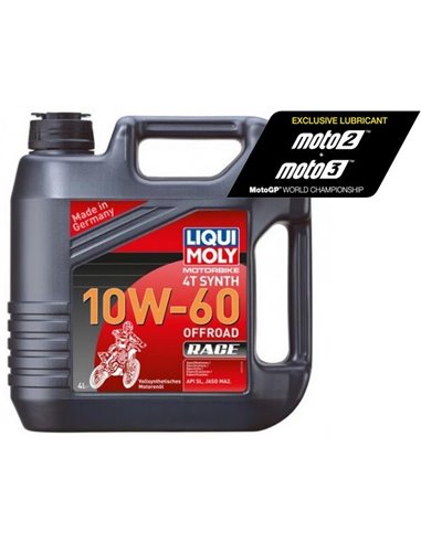 4L bottle Liqui Moly 100% synthetic 4T Synth 10W-60 Off road Race 3054