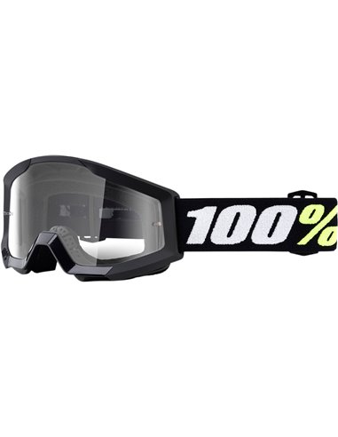 Ulleres de motocròs 100% Strata Mini Grom negre amb vidre transparent 50600-001-02
