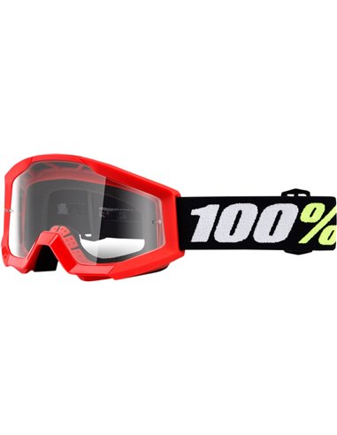 Masque Motocross 100% Strata Mini Grom Red avec verre transparent 50600-003-02