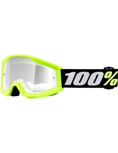 100 % Strata Mini Grom Yellow Offroad Goggle W/ Transparentear Lens 50600-004-02