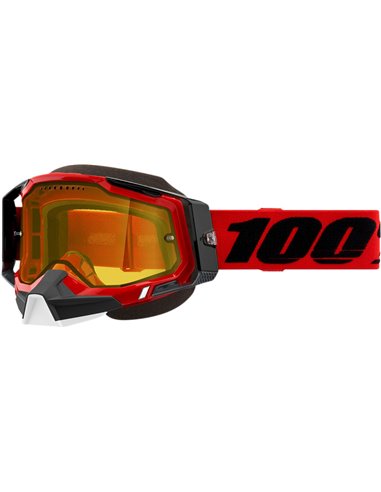 Gafas de motocross 100 % Racecraft 2 Snow Rojo Amarillo 50122-608-03