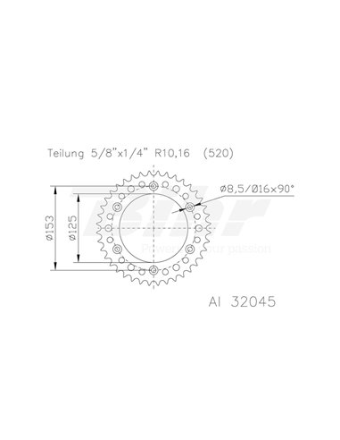 Coroa de alumínio ESJOT 51-32045-48 dentes