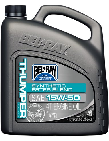 BEL-RAY Thumper Racing Synthetic Ester Blend 4-Stroke Engine Oil 15W-50 4 Liter 99530-B4LW