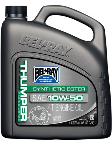 BEL-RAY Works Thumper Racing Synthetic Ester Blend 4-Stroke Oli de Motor 10W-50 4 Liter 99550-B4LW