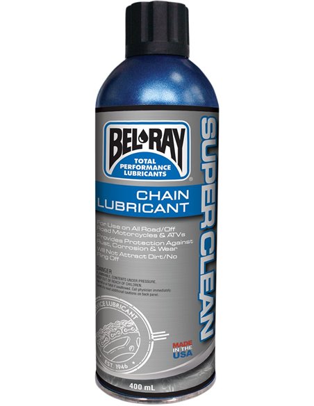  Bel-Ray Super Clean Chain Lube - 400ml. Aerosol 99470-A400W :  Automotive