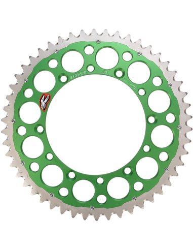 Rear sprocket Renthal R 520 50 teeth Gn Sc Twin 1120-520-50GPGN