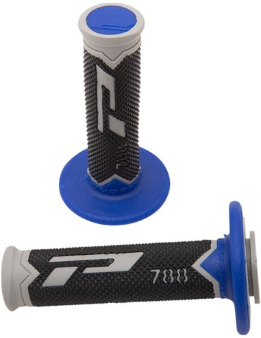 Poignées Offroad Triple Density 788 Closed End Gris / Bleu / Noir PRO GRIP PA078800TGBL