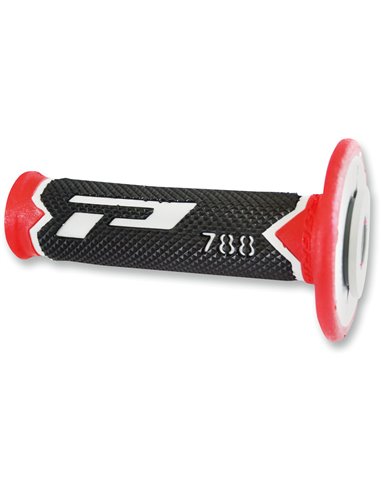 Punhos Offroad de densidade tripla 788 Closed End Cinza / Vermelho / Preto PRO GRIP PA078800TGRO