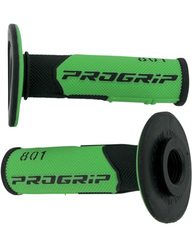 Punhos Offroad de Dupla Densidade 801 Closed End Preto / Verde PRO GRIP PA080100NEVE