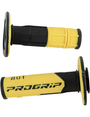 Punhos Offroad de Dupla Densidade 801 Closed End Preto / Amarelo PRO GRIP PA080100NEGI