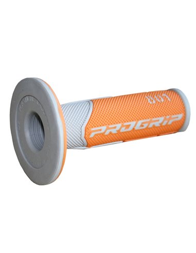 Poignées Offroad Double Densité 801 Extrémité Fermée Orange / Gris PRO GRIP PA080100GRAC