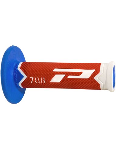 Poignées Offroad Triple Density 788 Bout fermé Blanc / Rouge / Bleu clair PRO GRIP PA078800WRA