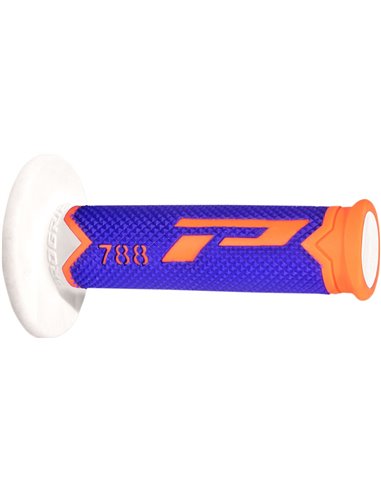 Poignées Offroad Triple Density 788 Closed End Orange Fluo / Bleu / Blanc PRO GRIP PA078800AFBB