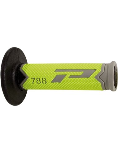 Poignées Offroad Triple Density 788 Closed End Gris / Jaune Fluo / Noir PRO GRIP PA078800GGFN