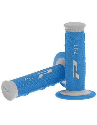 Poignées Offroad Double Density 791 Closed End Grey / Light Blue PRO GRIP PA079100GRAZ