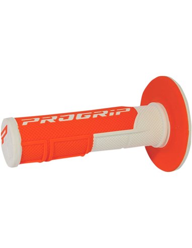 Punhos Offroad de Dupla Densidade 801 Closed End Branco / Fluo Orange PRO GRIP PA080100BIAF