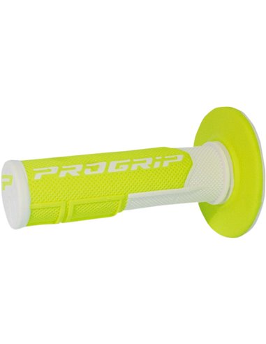 Poignées Offroad Double Density 801 Closed End Blanc / Jaune Fluo PRO GRIP PA080100BIGF