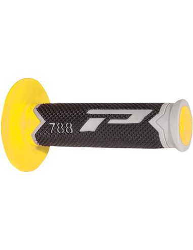 Punhos Offroad de densidade tripla 788 Fechado Cinza / Amarelo / Preto PRO GRIP PA078800TGGI