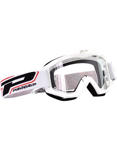 Gafas de motocross Offroad Race Line White 3201 Cristal transparente PRO GRIP PZ3201BI