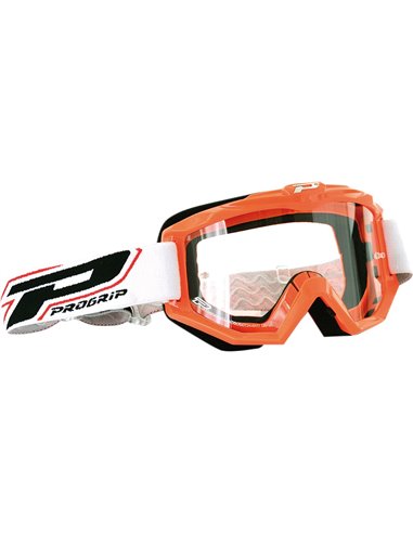 Masque Motocross Offroad Race Line Orange 3201 Verre transparent PRO GRIP PZ3201AR