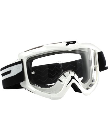 Gafas de motocross Offroad Base Line White 3301 Cristal transparente PRO GRIP PZ3301BI