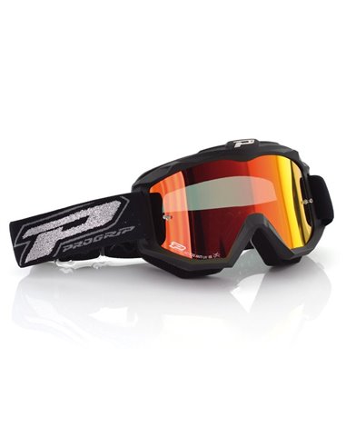 Goggles Offroad Fluo Mat Black 3204 Lens Cristal espejoed Red PRO GRIP PZ3204RO