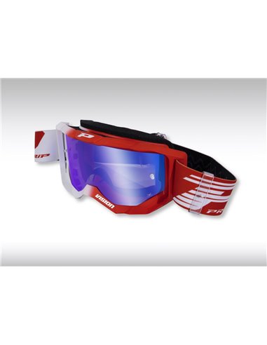 Gafas de motocross 3300 Fl Wh/Rd Cristal espejo PRO GRIP PZ3300FL-127