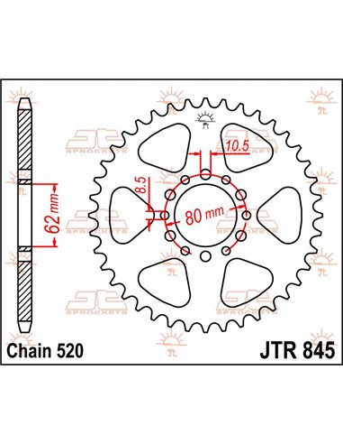 Corona JTR845.40 40 dents 520 PITCH NATURAL STEEL