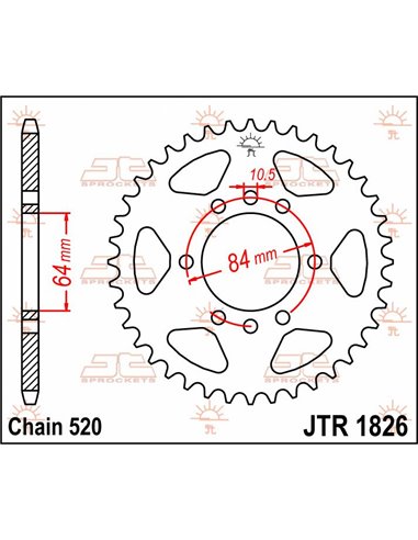 Corona JTR1826.37 37 dents 520 PITCH BLACK C49 HIGH CARBÓ STEEL