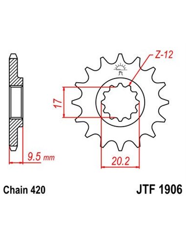 Piñón de ataque JTF1906.15 15 dientes 420 PITCH NATURAL SCM420 CHROMOLY STEEL ALLOY