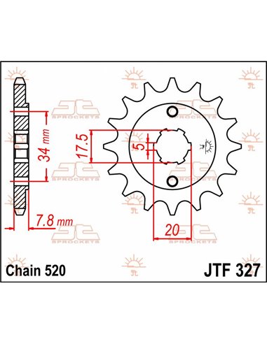 Front drive sprocket JTF327.11 11 teeth 520 PITCH NATURAL CHROMOLY STEEL