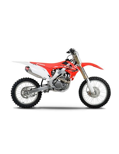 Linha de exaustão completa Yoshimura RS-4, aço inoxidável, silenciador de alumínio e tampa de carbono, Honda CRF250R