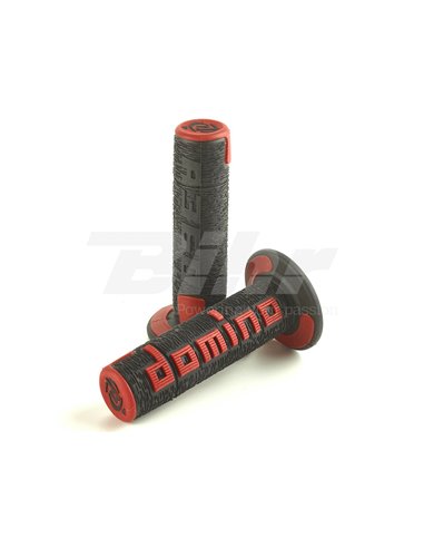 Poignées Domino Off Road A360 Noir / Rouge A36041C4042A7-0