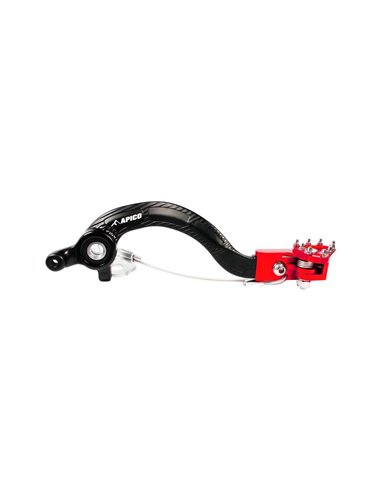 Pedal de freio forjado CR125 (04-07) Preto / Vermelho Apico BPF100R