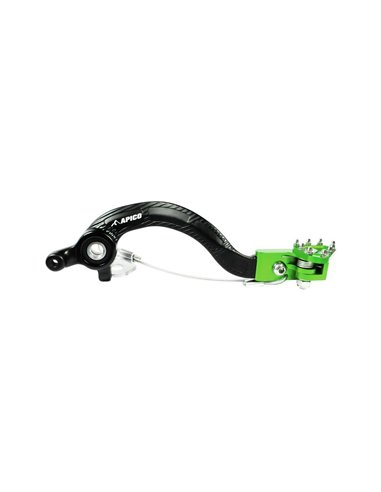 Pédale de frein forgée KX125 (04-08) Noir / Vert Apico BPF201V