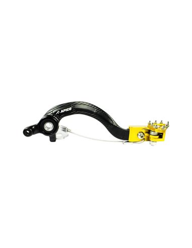 Pédale de frein forgée RM125 (01-08) Noir / Jaune Apico BPF402Y