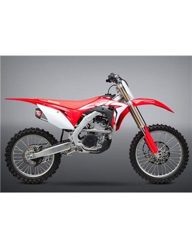 Linea completa escape doble Yoshimura Signature RS-9, inox, Silencioso inox y tapa carbon, CRF250R