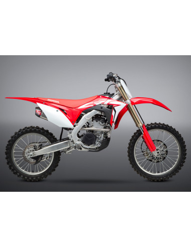 Complete line Yoshimura Signature RS-9 double exhaust, titanium, and carbon cap, Honda CRF250R