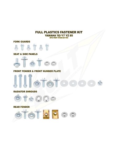 Kit Sujeción Plásticos YZ85(02-20) Bolt YAM-021785