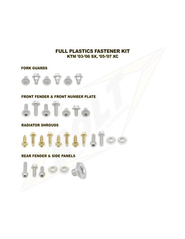 ZKit Sujeción Plásticos SX(03-06) XC(05-07) Bolt KTM-0306SX0507XC