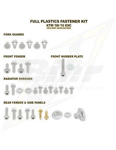 Kit tornillería de plástica Bolt KTM 08-10 EXC Bolt KTM-0810EXC