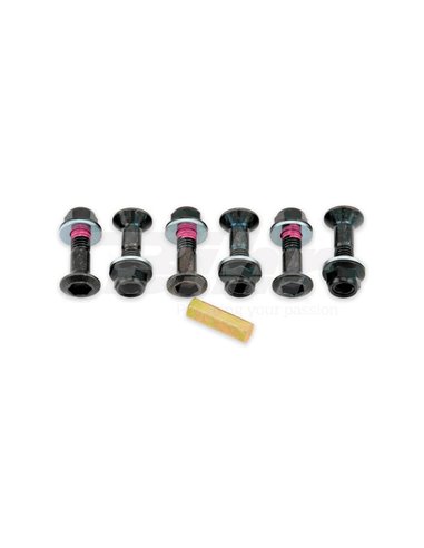 Pack de 6 Tornillos de corona Bolt Negro - cabeza Hexagonal Bolt 2008-HS.B