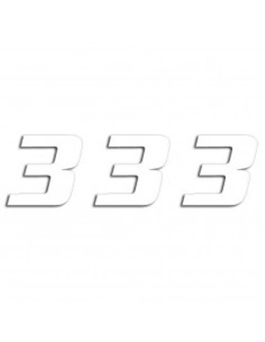 Paquete de 3 adhesivos One Series Number 3 White Blackbird Racing 5049-10-3