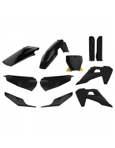 Husqvarna TC/FC - MX Plastic Kit Black - 2019-20 Models Polisport 91019