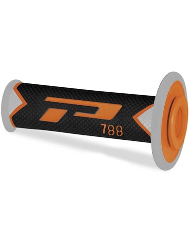 Poignées Offroad Triple Density 788 Closed End Noir / Gris / Orange PRO GRIP PA078800ACGN