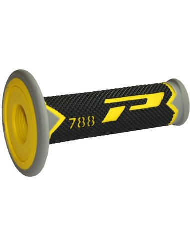 Poignées Offroad Triple Density 788 Closed End Noir / Gris / Jaune PRO GRIP PA078800GIGN