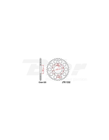 Couronne en acier JT 1332 avec 37 dents