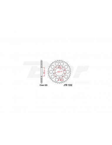 Couronne en acier JT 1332 avec 40 dents