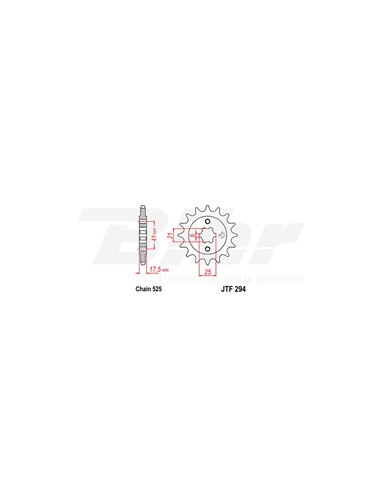 Pinhão de Ataque de aço JT 294 com 15 dentes